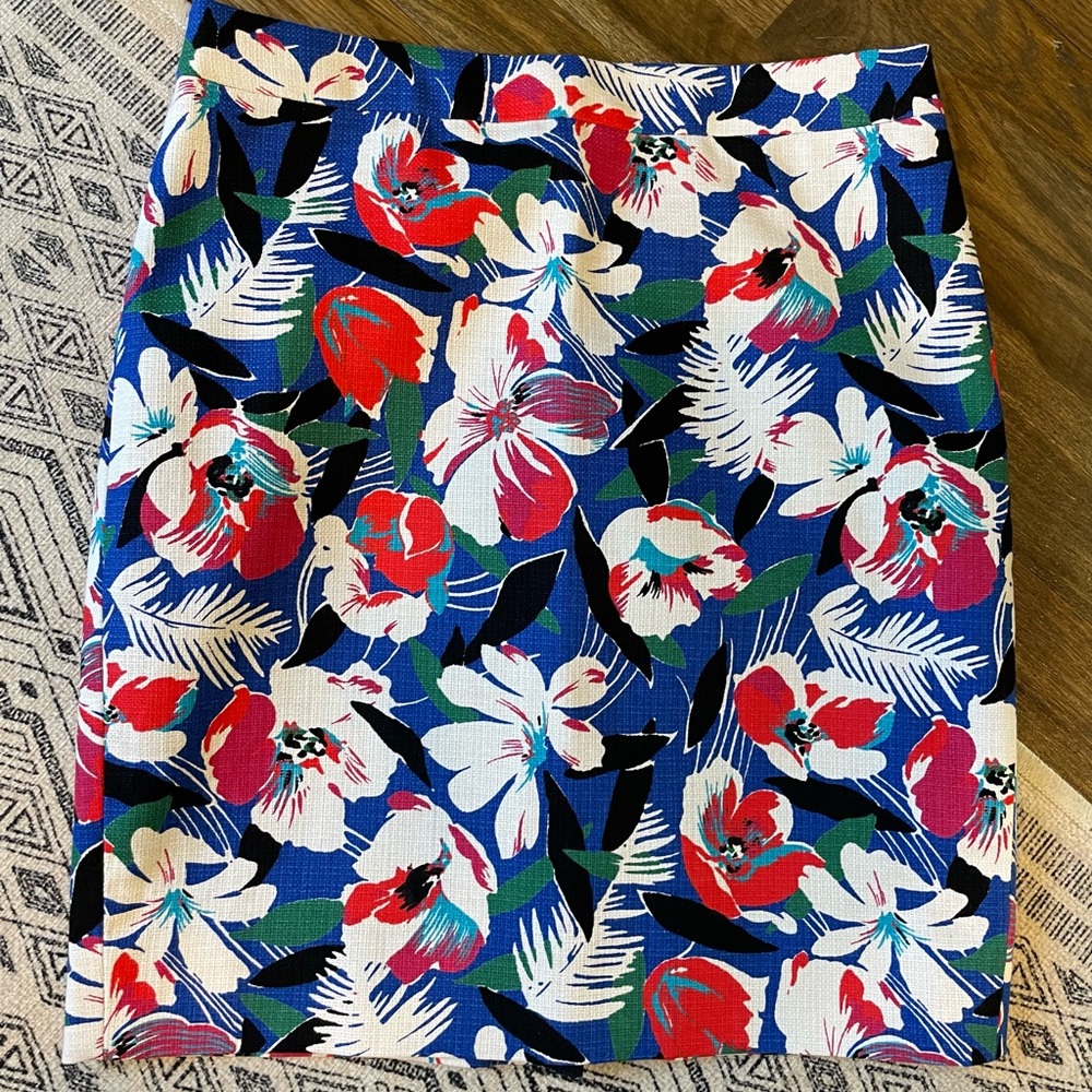 J Crew floral pencil skirt